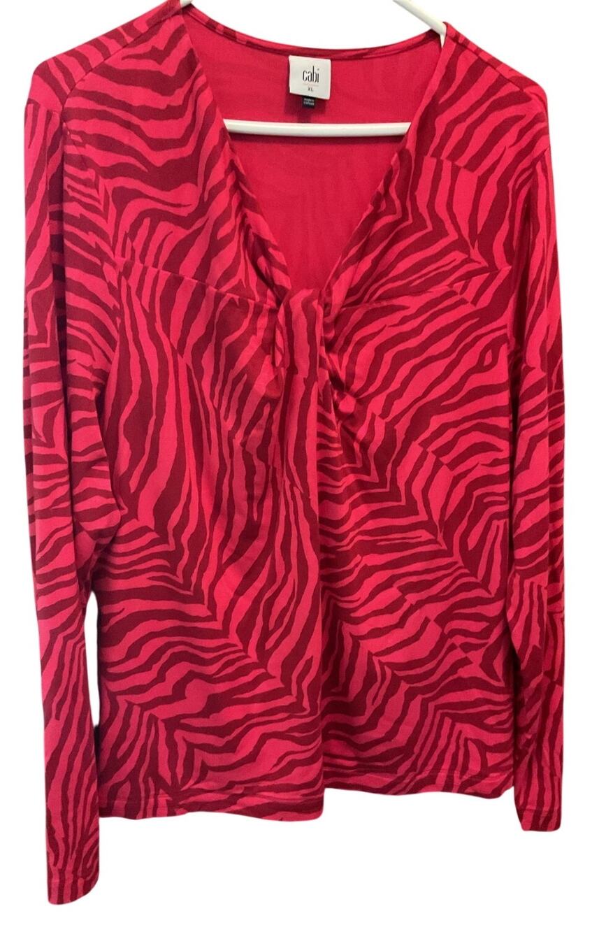 NEW Cabi Animal Print Tunic Red XL Trendy Comfy
